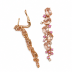 18K Rose Gold Earrings with 6.40ct Morganite, 0.83ct Pink Sapphires & 0.08ct Diamonds IJJJ