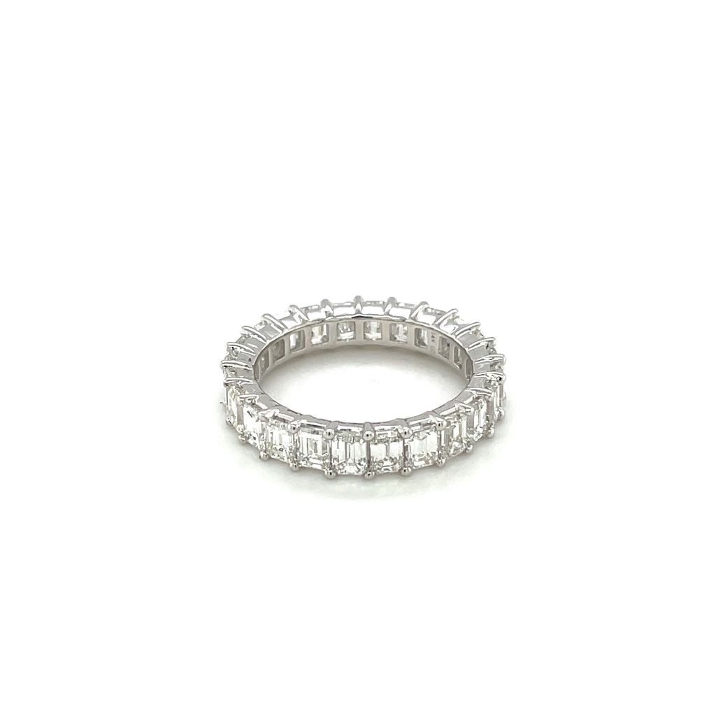 14K White Gold Emerald Cut Diamond Eternity Band – 4.00CT G/VS2 | WB037