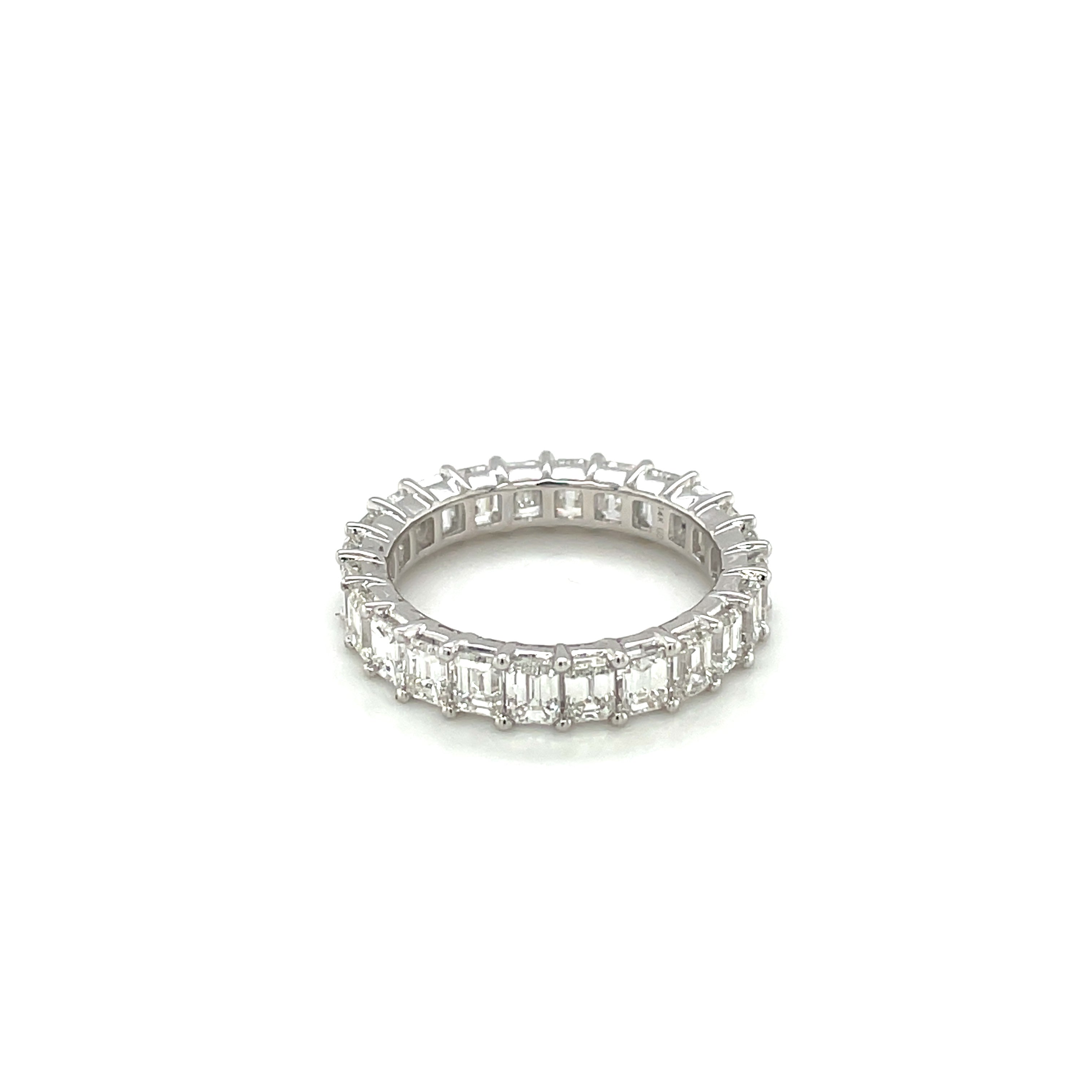 14K White Gold Emerald Cut Diamond Eternity Band – 4.00CT G/VS2 | WB037