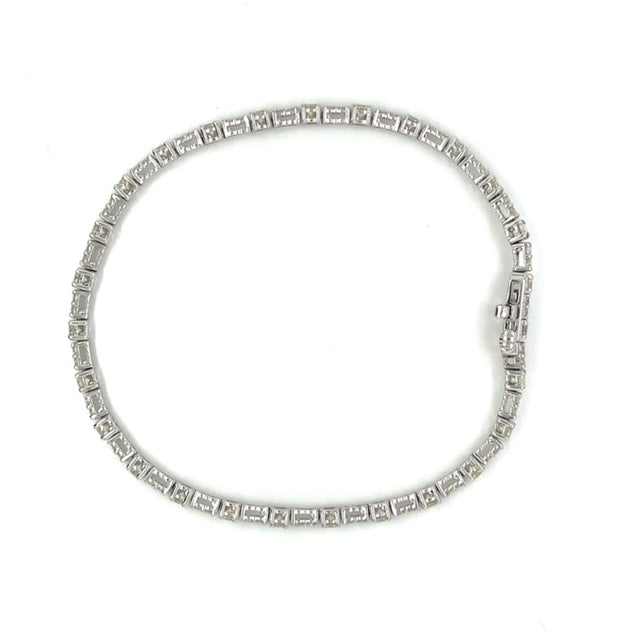 14K White Gold Natural Diamond Tennis Bracelet – 3.23CT | DB057