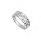 14K White Gold 0.75ct Diamond Channel-Set Men’s Wedding Band WB589 IIJJ