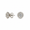 14K White Gold 2.00 Ct Round Diamond Stud Earrings with 0.45 Ct Diamond Jackets