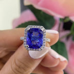 18K White Gold Tanzanite & Diamond Ring – 5.25CT Tanzanite / 0.60CT Diamonds | TANR15