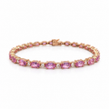 18K Rose Gold Bracelet with 0.61 CT Diamonds & 6.53 CT Pink Sapphires
