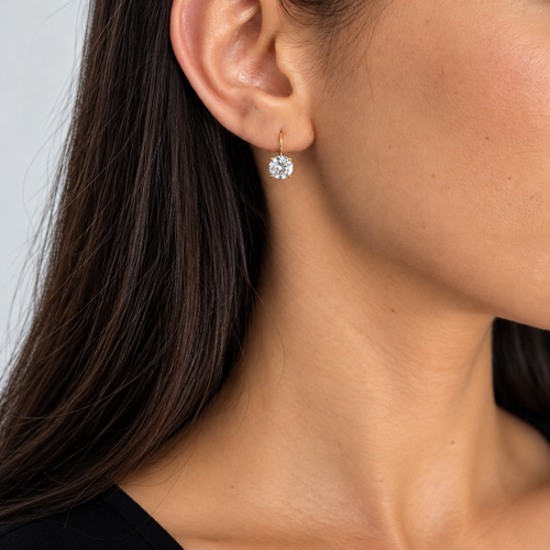 14K Yellow Gold 2.35 Ct Diamond Earrings
