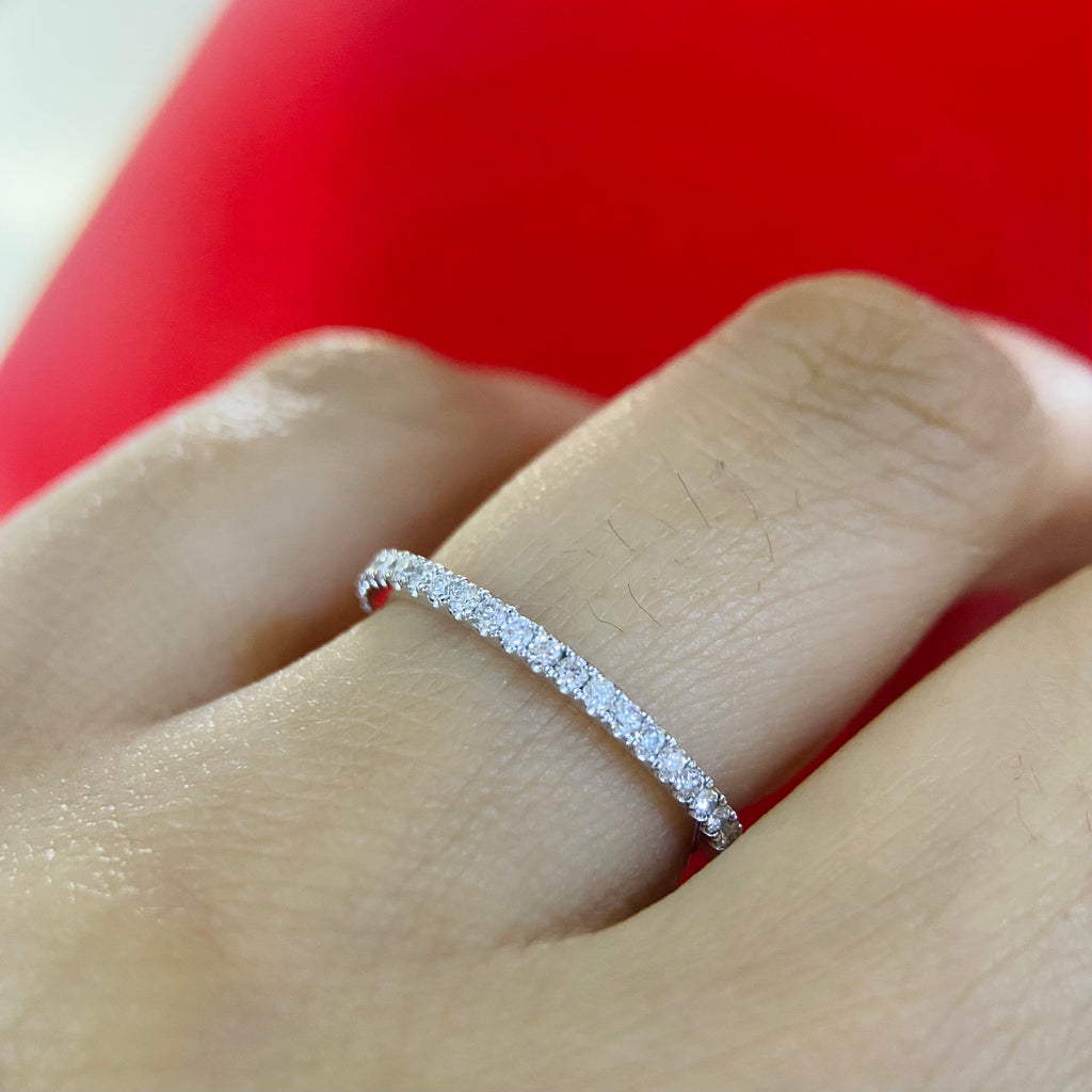 18K White Gold Natural Diamond Eternity Band – 0.50CT | WB599