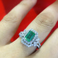 18K White Gold Natural Emerald & Diamond Ring – 1.25CT Emeralds / 1.11CT Diamonds | EMR009 ILJJ