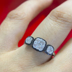 14K White Gold Black & White Diamond Ring – 0.76CT Total Diamonds | R13790WBK