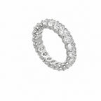 14K White Gold 4.05CT Oval Diamond Eternity Band Ring – Size 6 WB169 AGJJ