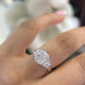 14K White Gold AGI Certified Clarity Enhanced Natural Diamond Ring – 3.01CT Center / 0.73CT Side Diamonds G/SI2 | RADER017