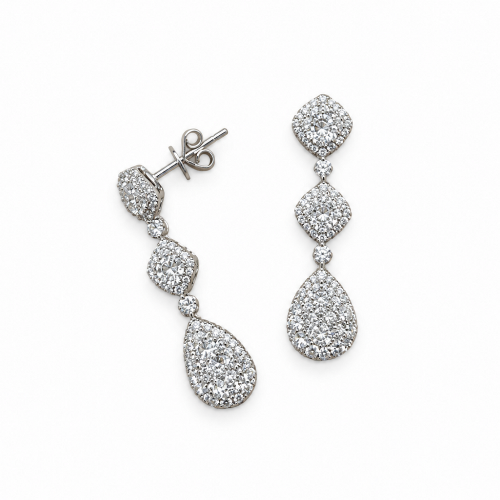 14K White Gold 3.15CT Diamond Earrings  YKE00001