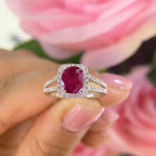18K White Gold Ring with 1.60CT Ruby & 0.45CT Diamonds | RDR008 ITJJ