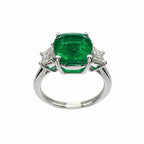 Platinum Emerald & Diamond Ring – 3.75ct Emerald & 0.64ct Diamonds EMDR027 SJJJ