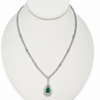 18K White Gold Emerald & Diamond Necklace – 1.50ct Emerald, 1.70ct Diamonds DN026 ILJJ