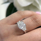 14K White Gold AGI Certified Clarity Enhanced Natural Diamond Ring – 3.01CT Center / 0.73CT Side Diamonds G/SI2 | RADER017