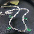18K White Gold Emerald & Diamond Necklace – 1.70CT Emerald / 1.40CT Diamonds | EMDN014