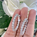 14K White Gold Oval Diamond Hoop Earrings – 5.50CT DIER0122 NAJJ