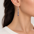 18K White Gold 2.86 CT Sapphire & 0.98 CT Diamond Drop Earrings