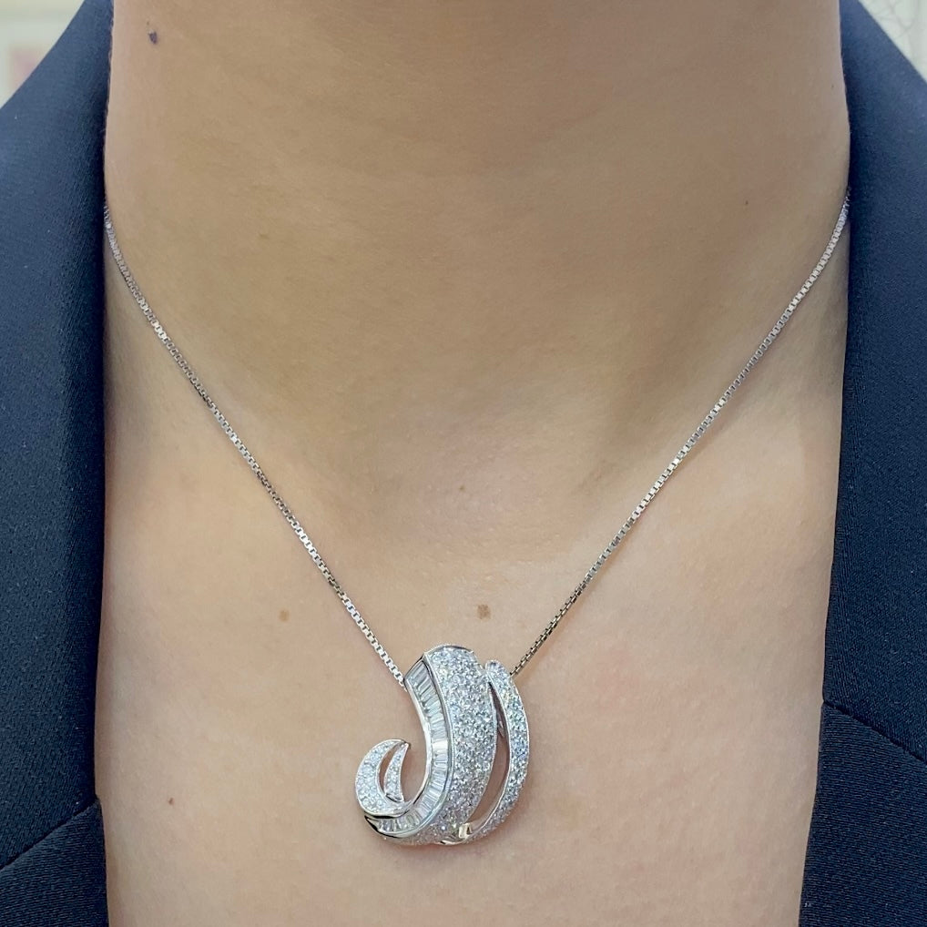 18K White Gold 2.15ct in Diamonds Pendant DB019 ITJJ