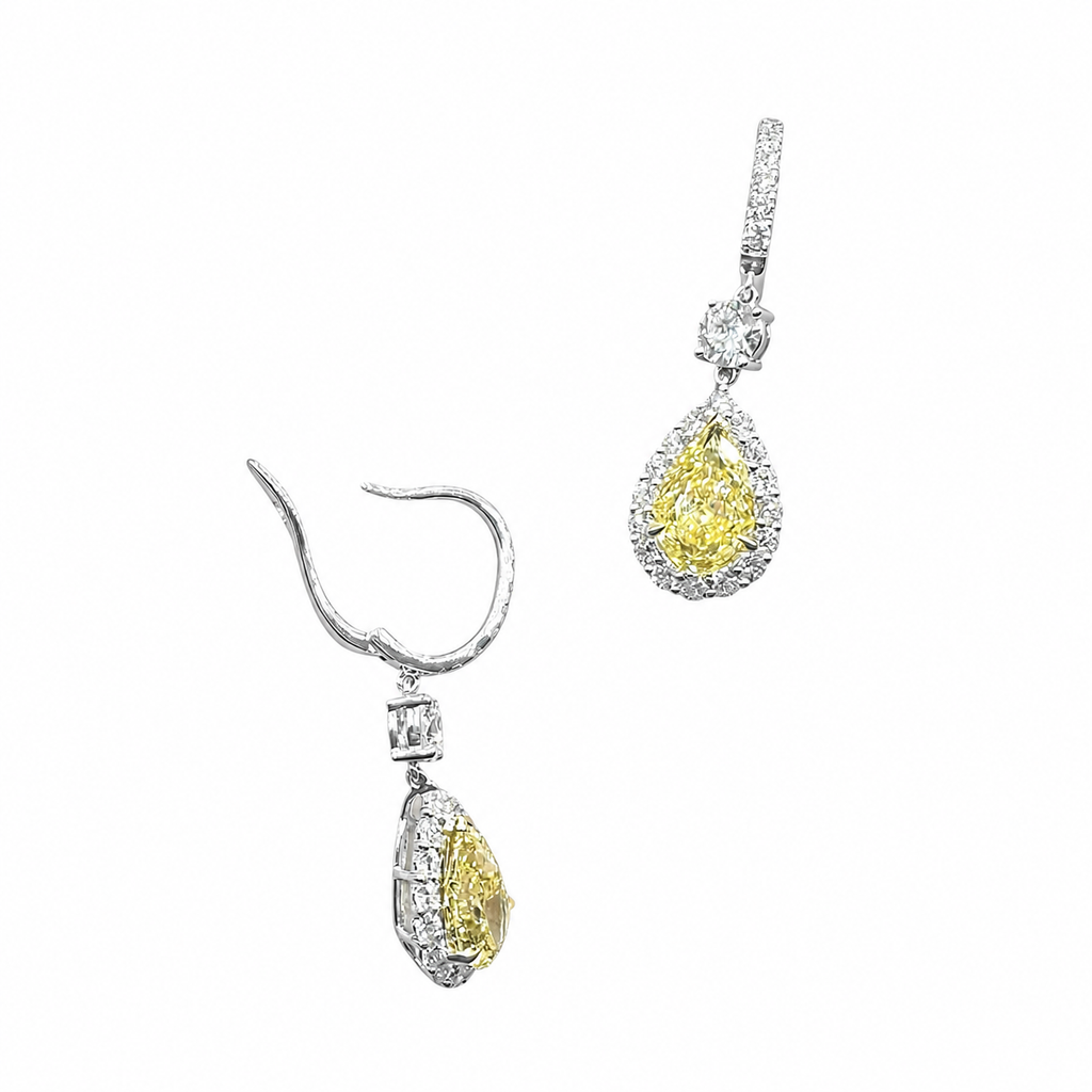 14K White Gold Earrings with 5.42ct Lab Grown Diamonds
