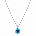 14K White Pendant Necklace - 4.60 CT Blue Topaz & 0.20 CT Diamond  CDN010 ZTJ