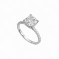 18K White Gold 2.37 CT Cushion Cut Diamond Ring – 1.72CT Clarity Enhanced Center Diamond CUSHDR0021 NGJJ