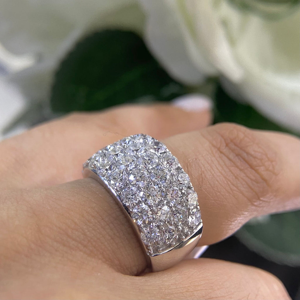 18K White Gold Natural Diamond Ring – 4.50CT SI Clarity | WB043