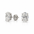 14K White Gold 5.05 Ct Total, Oval Lab-Grown Diamond Stud Earrings – IGI Certified