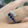 18K White Gold Sapphire & Diamond Ring – 1.15CT Sapphires / 0.85CT Diamonds | B16596BS-12