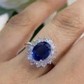 14K White Gold Natural Sapphire & Diamond Ring – 2.38CT Sapphire / 1.00CT Diamonds | SDR066