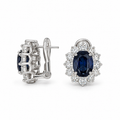14K White Gold 6.80 Ct Sapphire & 2.06 Ct Diamond Earrings