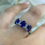 14K White Gold Sapphire & Diamond Ring – 2.94CT Sapphires / 0.24CT Diamonds | SDR014