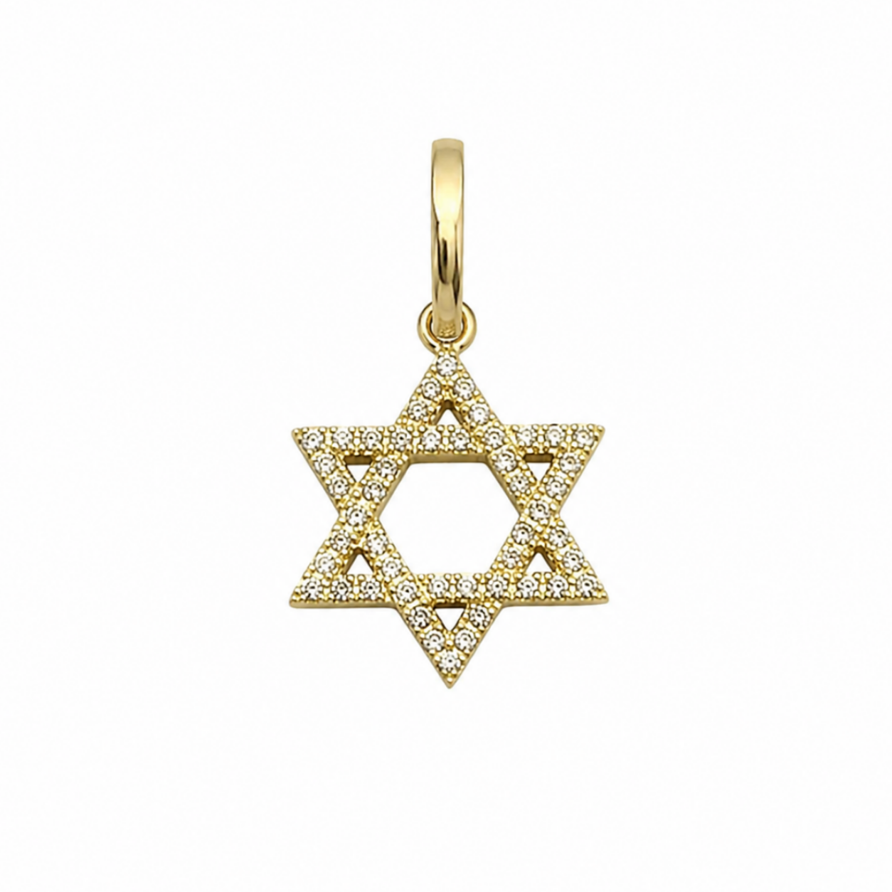 14K Yellow Gold 0.12CT Diamond Star of David Pendant