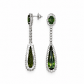 18K White Gold 11.80ct Green Tourmaline & 1.42ct Diamond Earrings COLER016 GZAJ