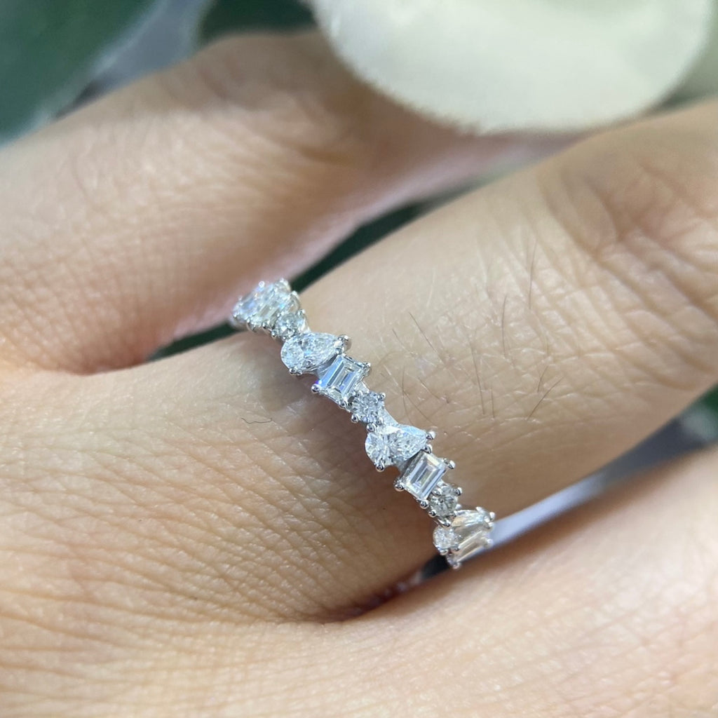 14K White Gold Diamond Half Eternity Ring – 0.56CT | PJR5546-00