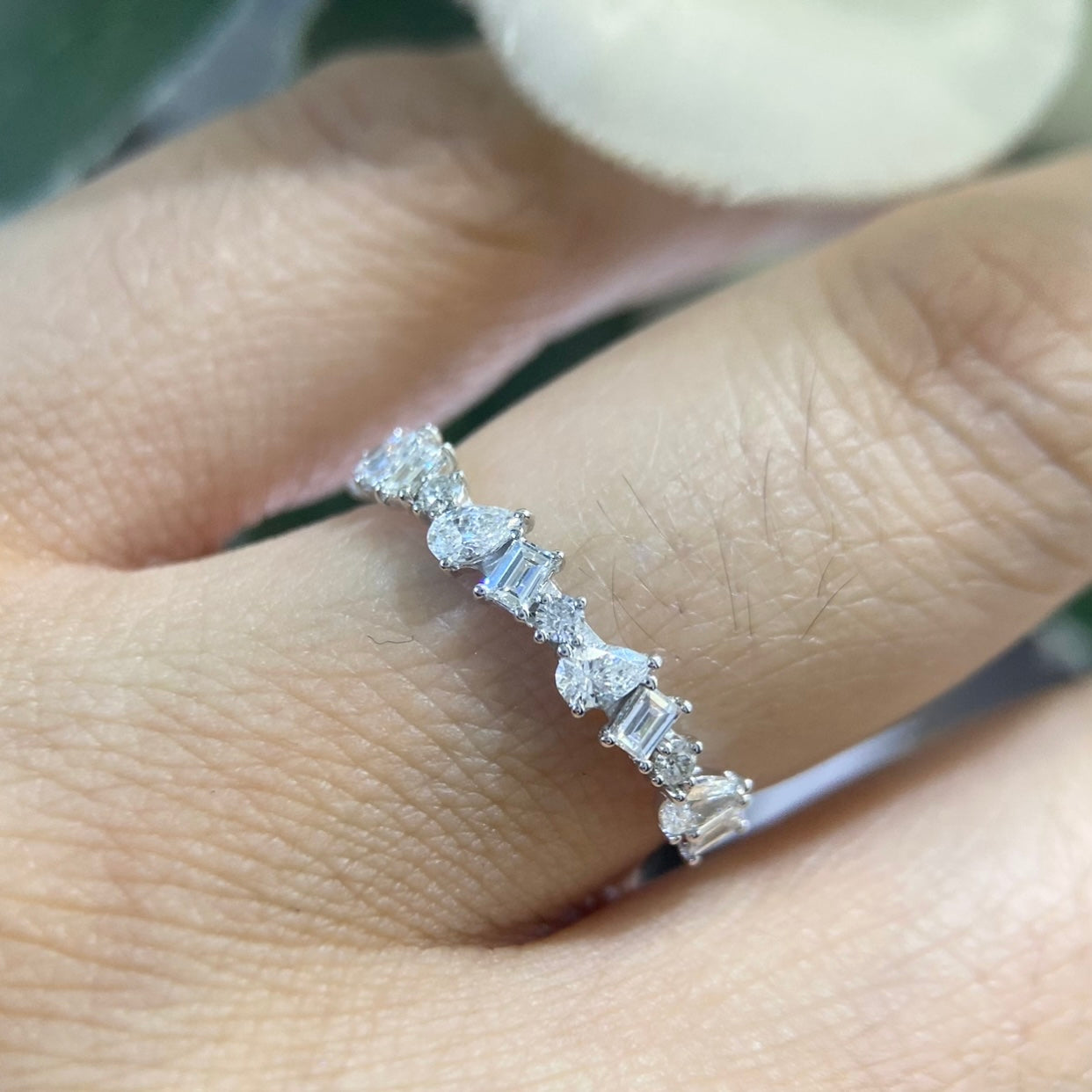 14K White Gold Diamond Half Eternity Ring – 0.56CT | PJR5546-00