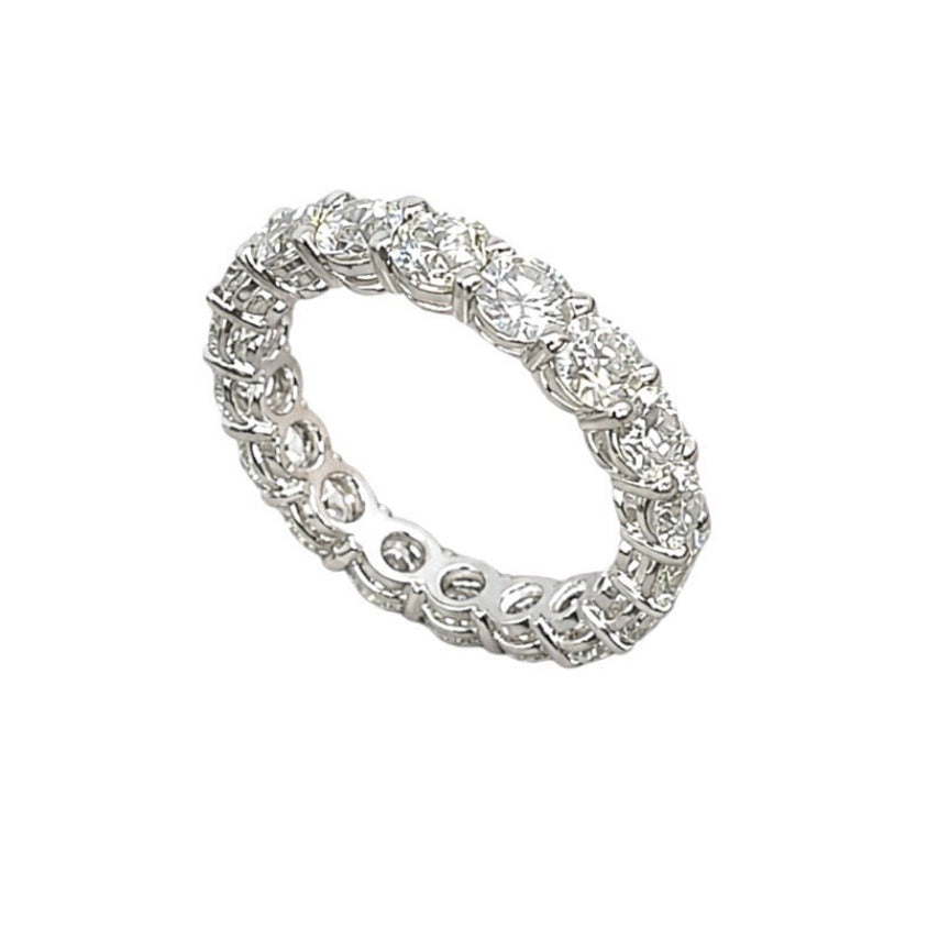 18K White Gold 3.45CT Diamond Eternity Band Ring WB219 GNJJ