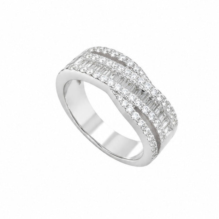 14K White Gold Band Ring with 0.70CT Diamonds WB459 IGJJ