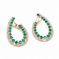 14K Yellow Gold Emerald & Diamond Teardrop Earrings | 2.72ct Emeralds & 1.38ct Diamonds PJE5527-EAYG