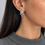 18K White Gold 1.25 Ct Diamond Earrings