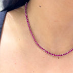 18K White Gold Ruby Necklace 8.91ct round Natural Ruby’s RDN004 ILST
