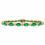 18K Yellow Gold 5.60 Ct Emerald & 0.74 Ct Diamond Bracelet EMDB012 NIZJ