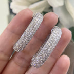 14K White Gold Diamond Hoop Earrings – 12.07CT  DIER0181 IIJJJ