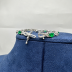 14K White Gold Emerald & Diamond Bracelet – 2.85 CT Emeralds & 0.65 CT Diamonds EDB004 INJJ