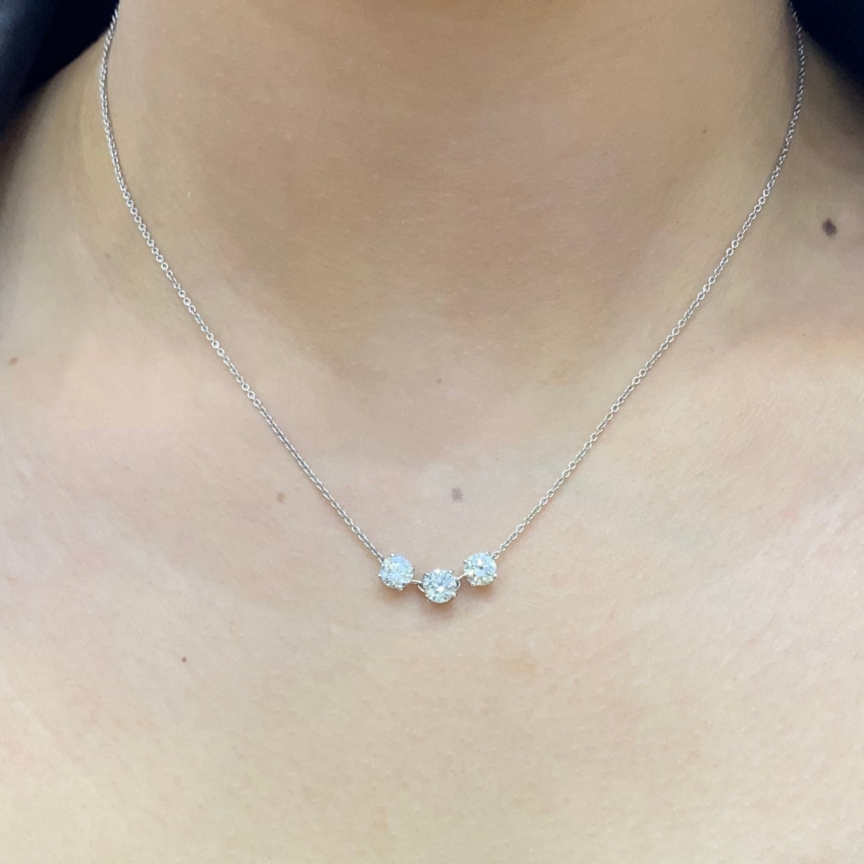 14K White Gold 1.52ct natural CE diamonds necklace F-G ,SI1 DP027 IGJJ