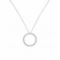 14K White Gold Circle of Love/Life Diamond Pendant Necklace – 1.52CT INJJ