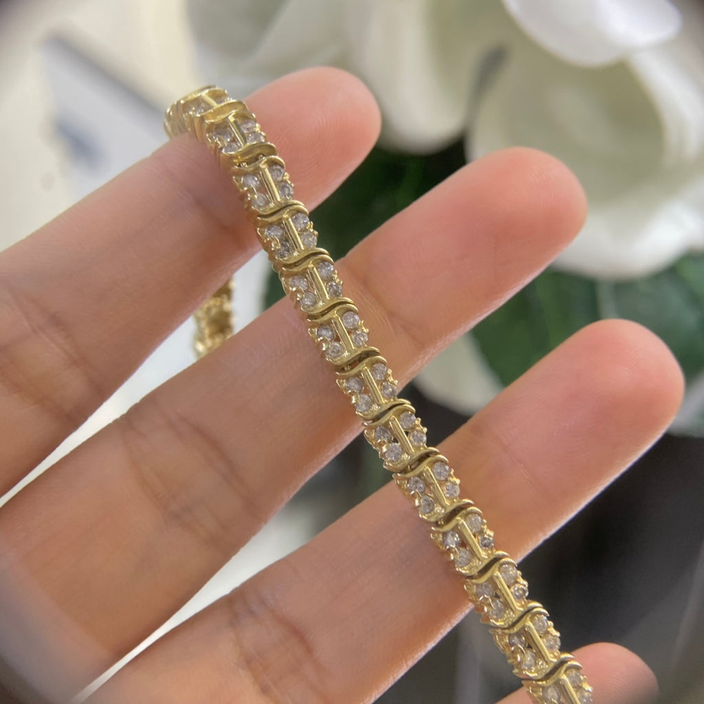 14K Yellow Gold Diamond Bracelet with 2.50CT Diamonds