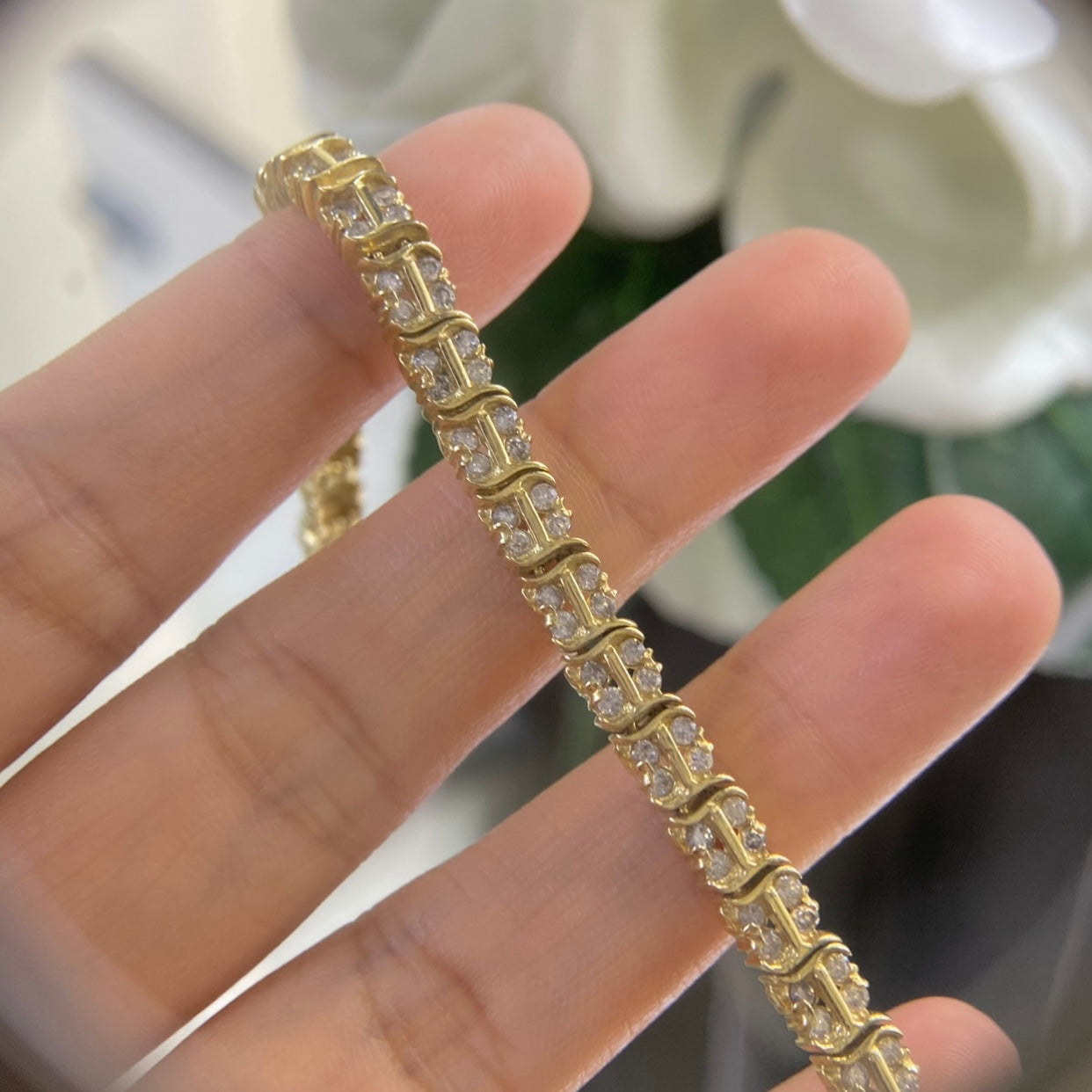 14K Yellow Gold Diamond Bracelet with 2.50CT Diamonds