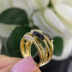 14K Yellow Gold Multi-Color Diamond Ring – 1.07CT Total Diamonds | DCR11526-22