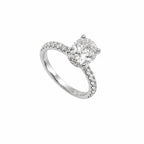 Certified 14K White Gold Oval Diamond Hidden Halo Engagement Ring – 1.48CT G/VS2